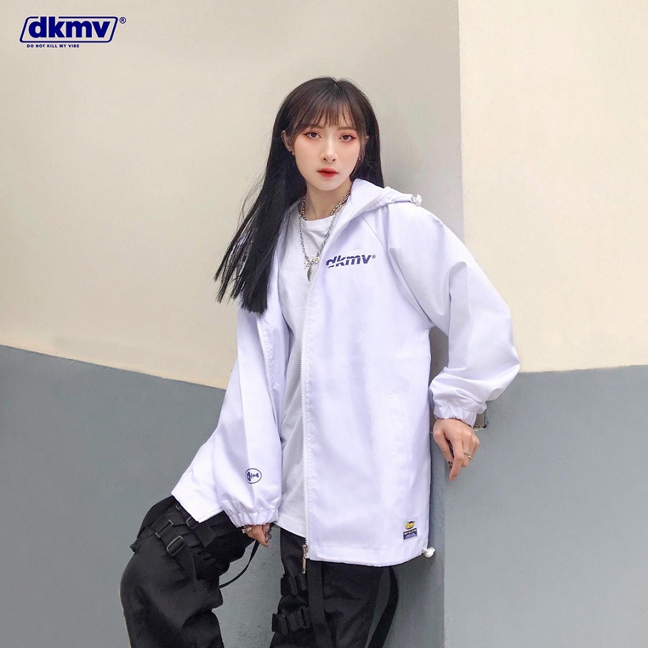 Áo khoác dù nữ hai lớp màu trắng | DKMV Jacket Original-White