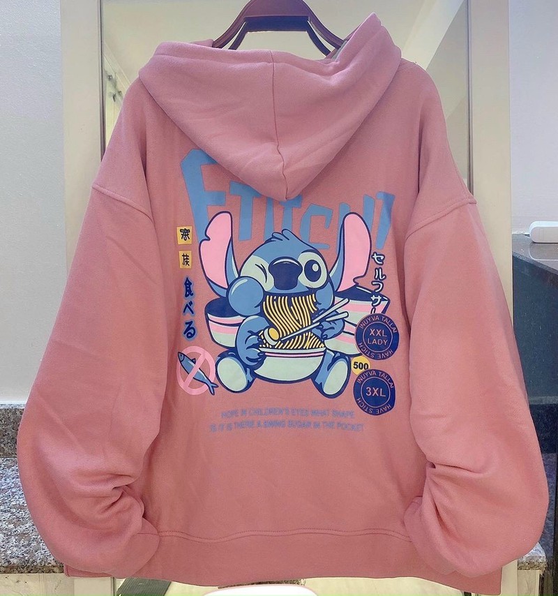 Áo hoodie chất PE in hoạt hình