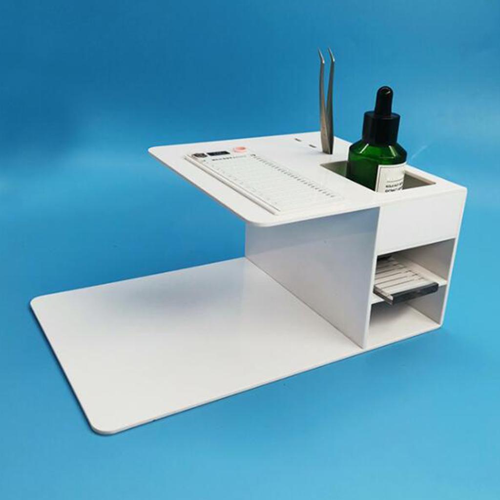 White Acrylic Eyelash Extension Organizer Storage Pillow Shelf for Salon Makeup