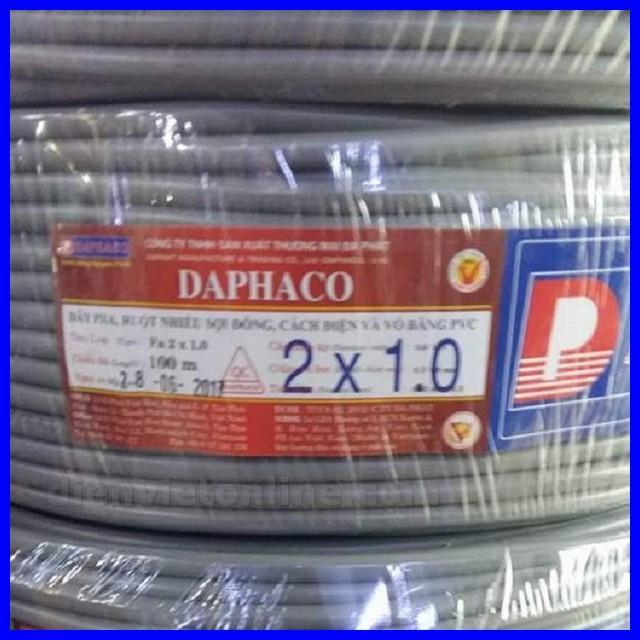 Dây pha mềm 2 lõi ruột đồng vỏ bọc PVC 2x1.0 Daphaco