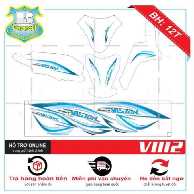 Tem rời dành cho VISION 2014 CHỈ XANH DÁN XE TRẮNG