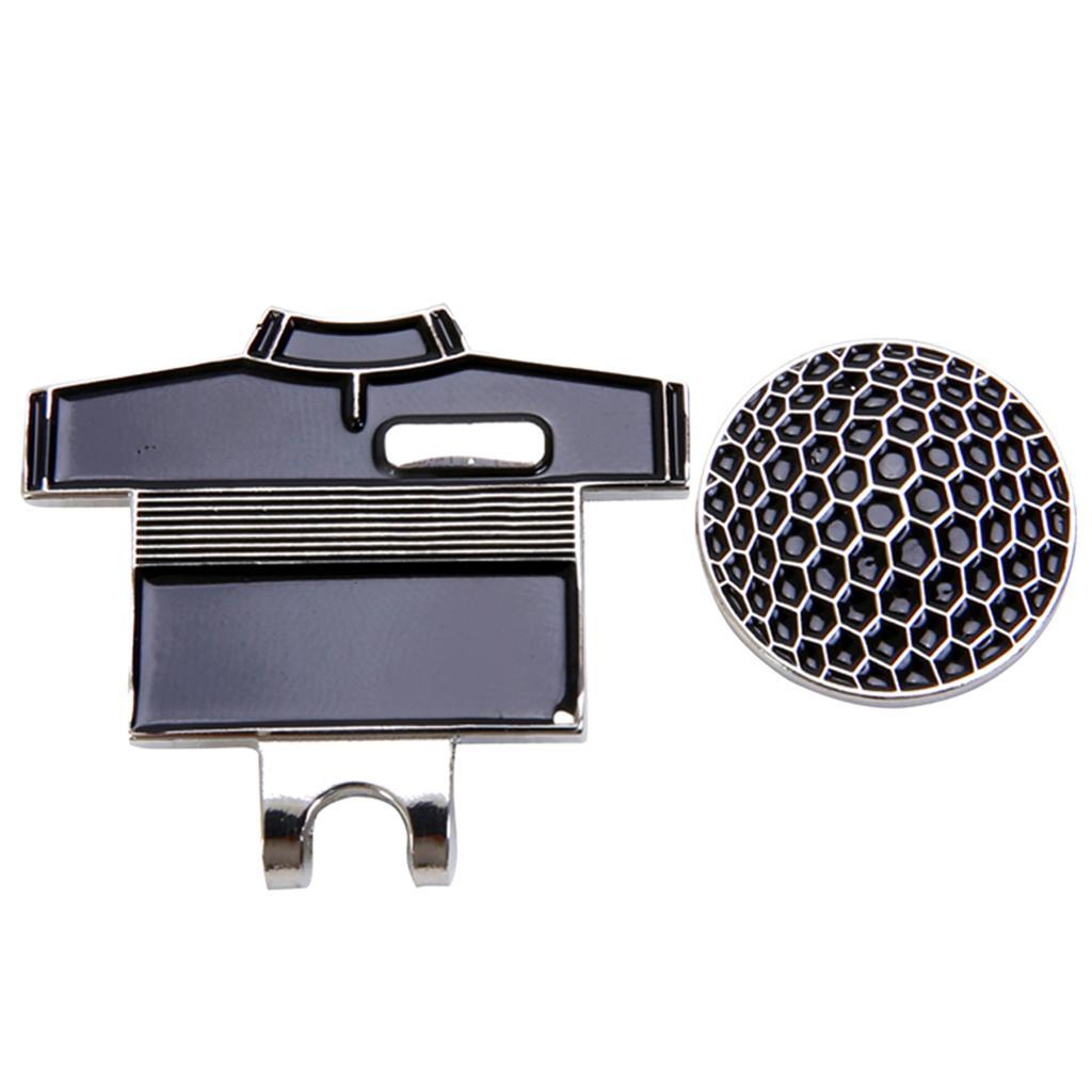 Golf Hat Clips with Magnetic Golf Ball Marker Golf Cap Clip With Golf Shirt Pattern Design Belt Tie Decoration