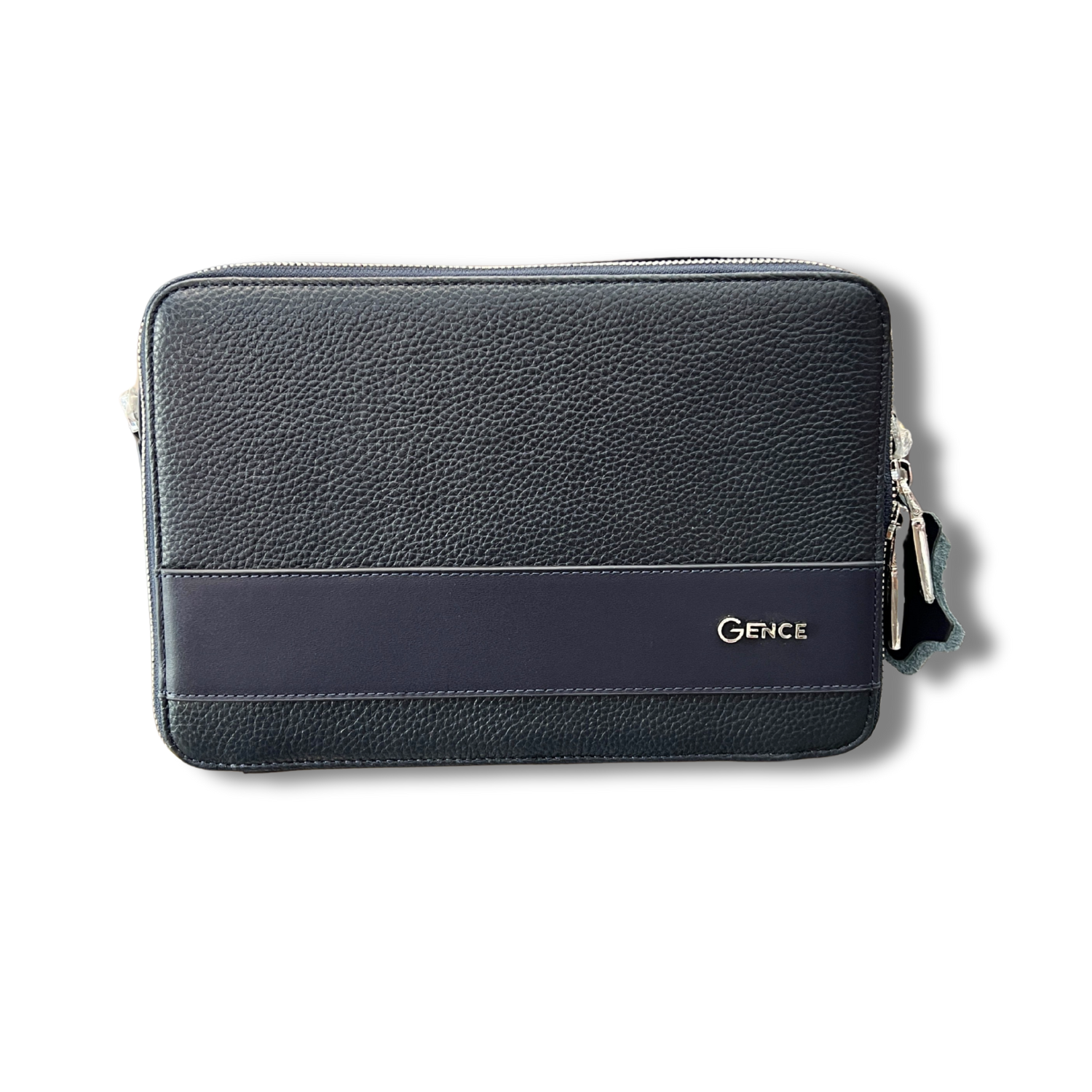 Túi Cầm Tay Nam Đeo Chéo Chính Hãng GENCE TC04 Da Bò Cao Cấp Màu Xanh Navy
