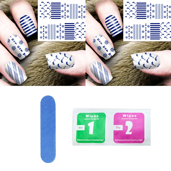 Miếng dán móng tay nghệ thuật Nail stickers (Kèm dũa và khăn)