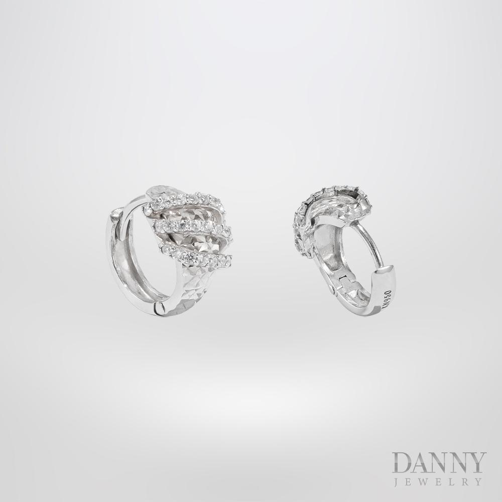 Bông Tai Nữ Bạc 925 Danny Jewelry Xi Bạch Kim Đính Đá CZ NI4GZ009