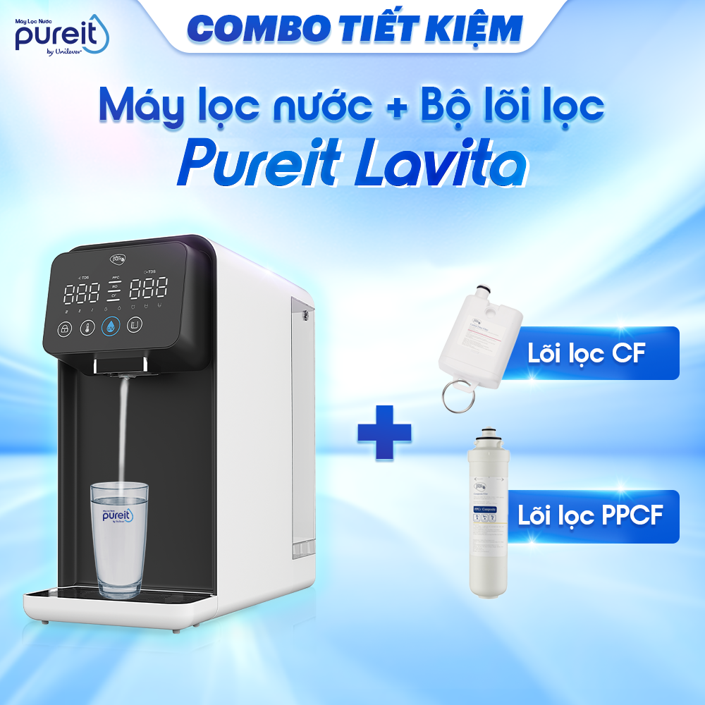 [COMBO TIẾT KIỆM] Máy Lọc Nước Pureit Lavita và Lõi lọc CF, Lõi lọc PPCF - Hàng chính hãng