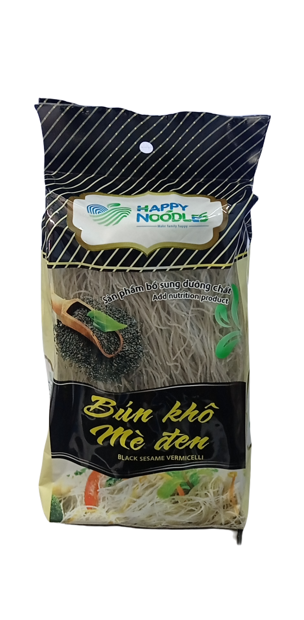 Bún khô mè đen HappyNoodles 400g