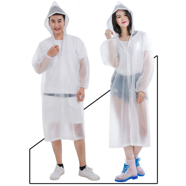 Áo Mưa Măng Tô Nhựa Dẻo Trắng Mờ 1m4 Siêu Nhẹ Tiện Dụng