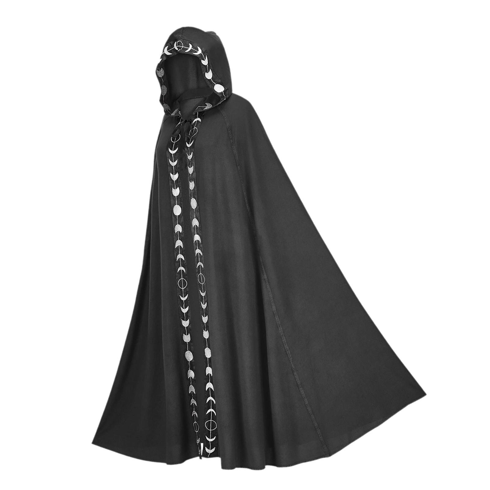 Halloween Cosplay Long Hooded Cloak Cape Wizard Devil Outfit Durable Versatile Devil Costume for Christmas Party Costume Ball