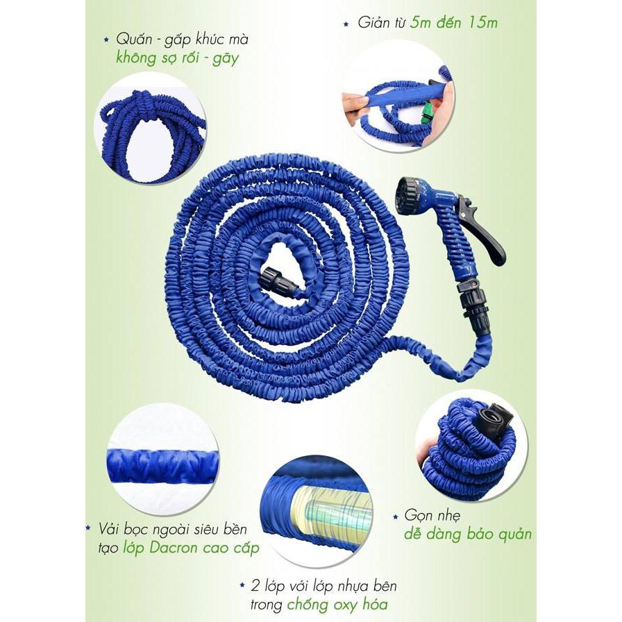VÒI KÈM DÂY ống nước 30m, vòi tưới cây Phun nước Magic Hose giãn nở 30m