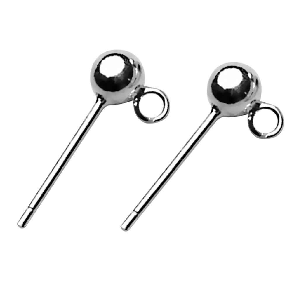32pcs Ball Stud Posts Backs Pin Post Studs Earrings DIY Jewelry Making Findings