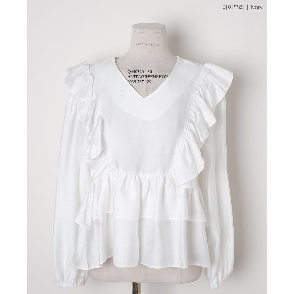 Q440320 ÁO KIỂU DÀI TAY NHÚN BÈO