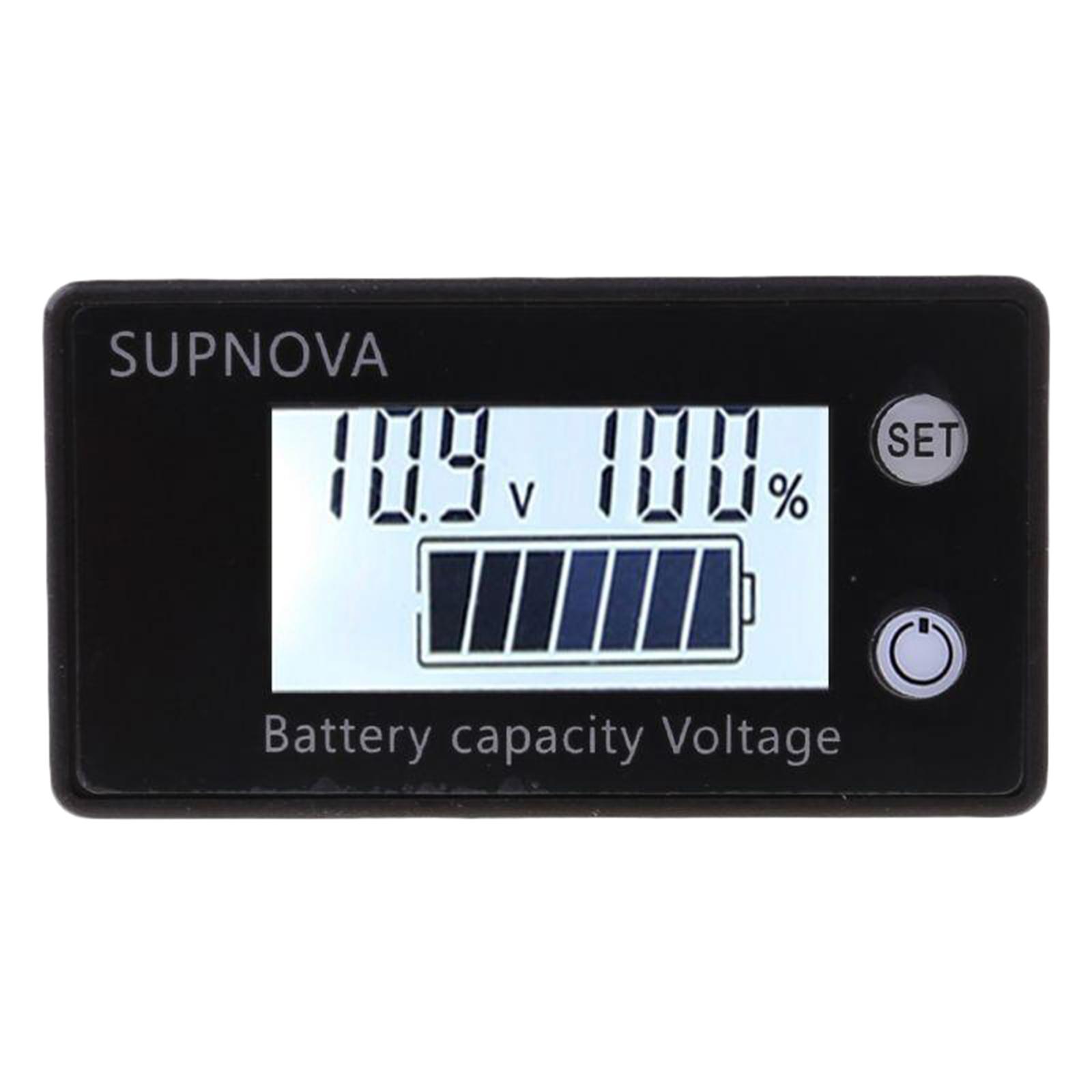 LCD Battery Capacity Monitor Gauge Meter,DC 8V-100V Lead  Battery Status Indicator,Lithium Battery Capacity Tester Voltage Meter Monitor