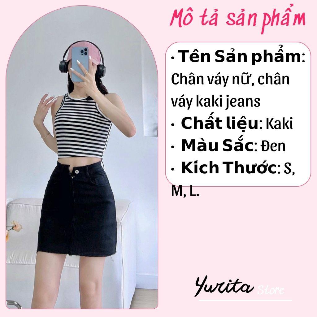 VÁY JEAN MIDI, XẺ LAI, BIGSIZE, ĐEN – NINIDA