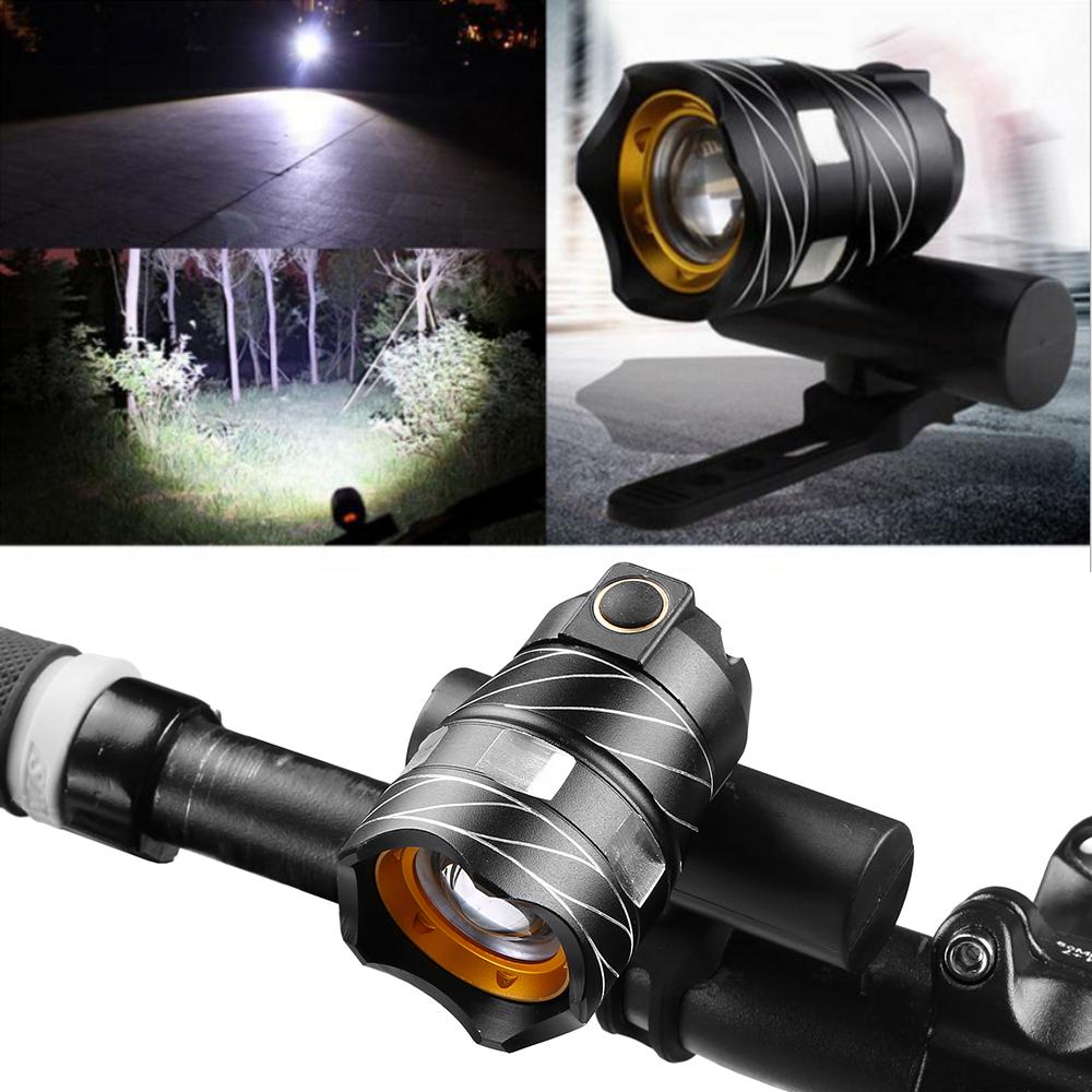Đèn LED pha trước xe đạp với 3 chế độ chiếu sáng : Cao, thấp, chớp nhanh.