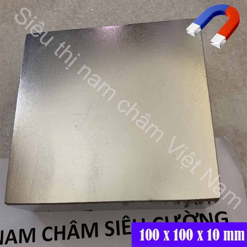 Nam châm hình vuông kích thước 100x100x10mm, nam châm đất hiếm mạnh