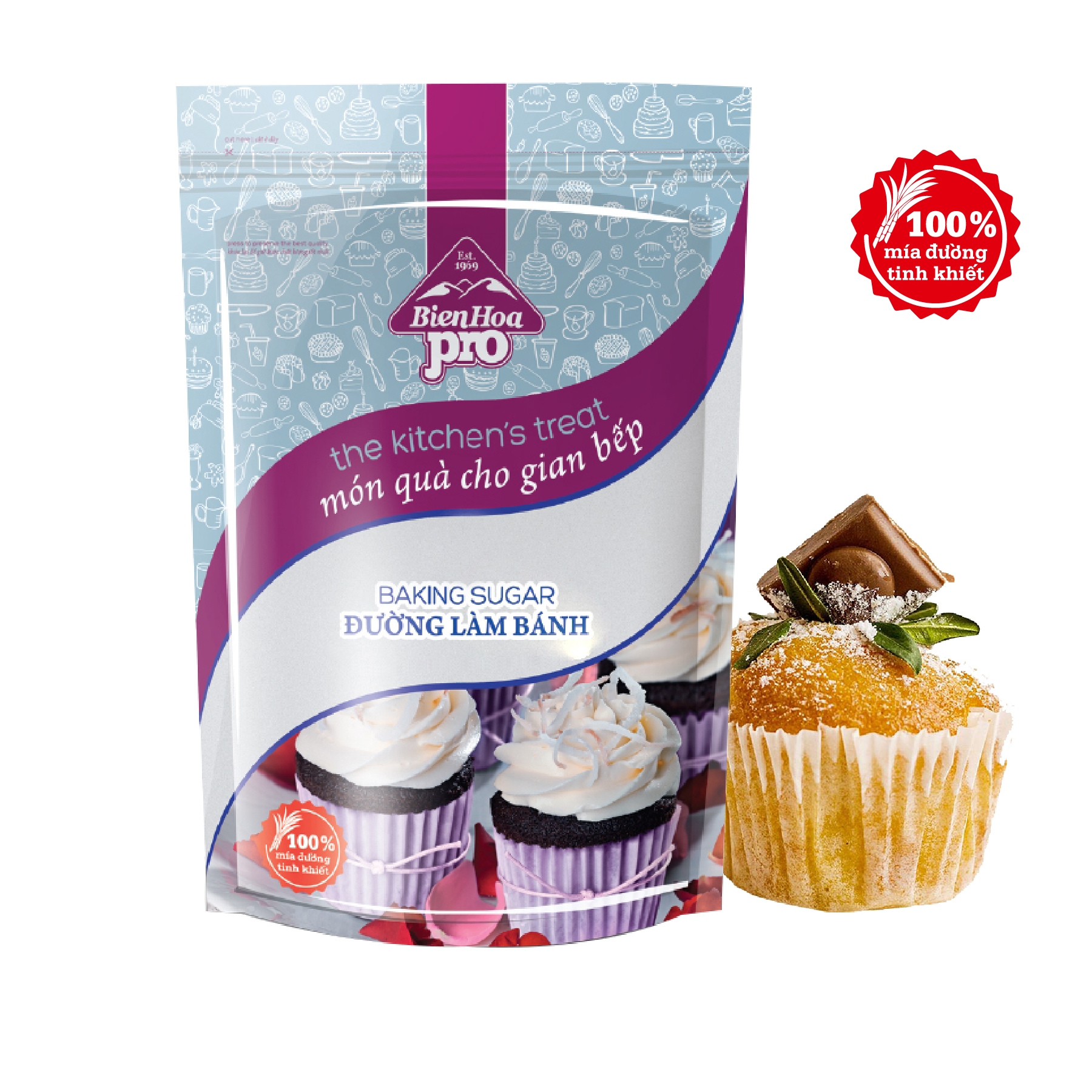 Đường làm bánh Biên Hòa Pro Baking 1Kg/túi