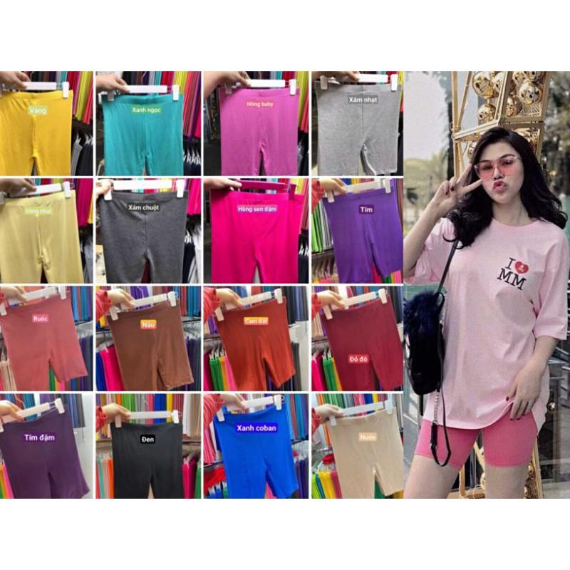 QUẦN NGỐ ĐÙI MÀU TRƠN - BIKER THÁI LAN 2 SIZE - LEGGING TRÊN GỐI RAINBOW