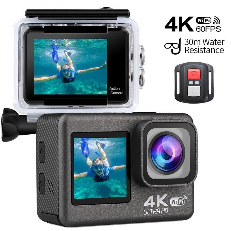 Máy ảnh hành động Ultra HD 4K WiFi 170D Màn hình cảm ứng 30m Go Waterproof Waterprof chuyên nghiệp Ghi lại video Máy ảnh điều khiển điều khiển từ xa
