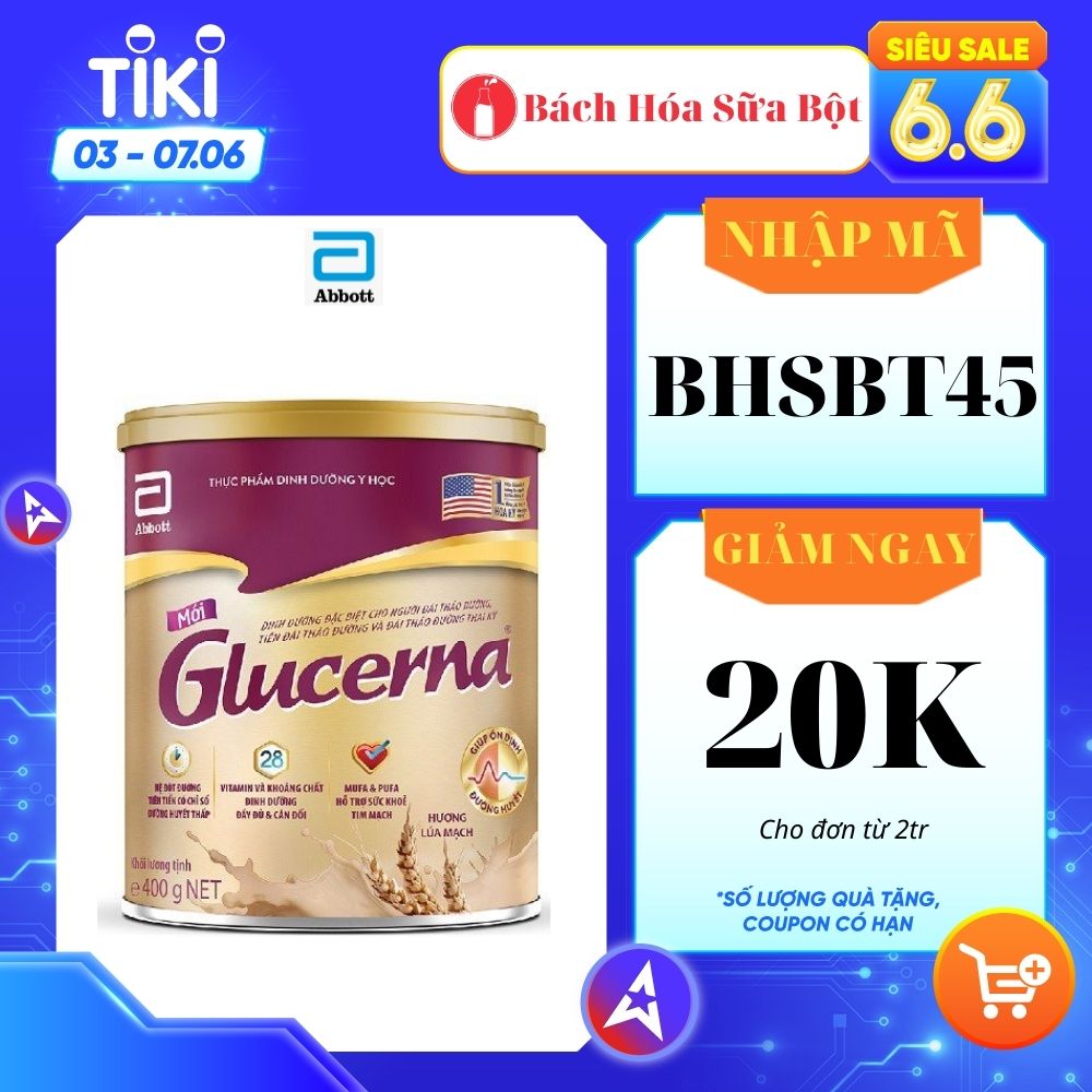 Sữa Bột Abbott Glucerna Lúa Mạch 400g