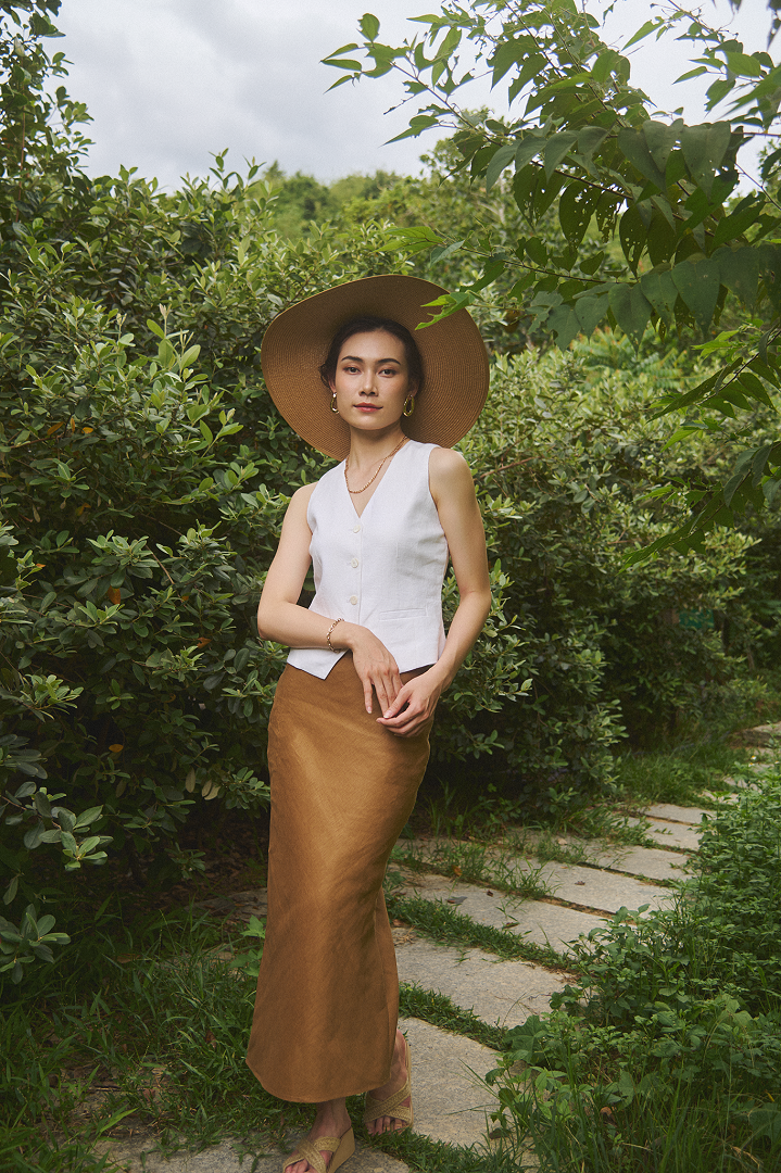 Áo Gilet Linen An Nam TOP203 thời trang thiết kế Hity