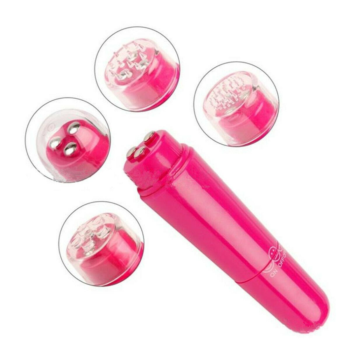 Máy mát xa mini máy cầm tay (Tặng Kèm Pin AA) massage dạng bút điện mát xa mắt 4 đầu (10x2,5cm)