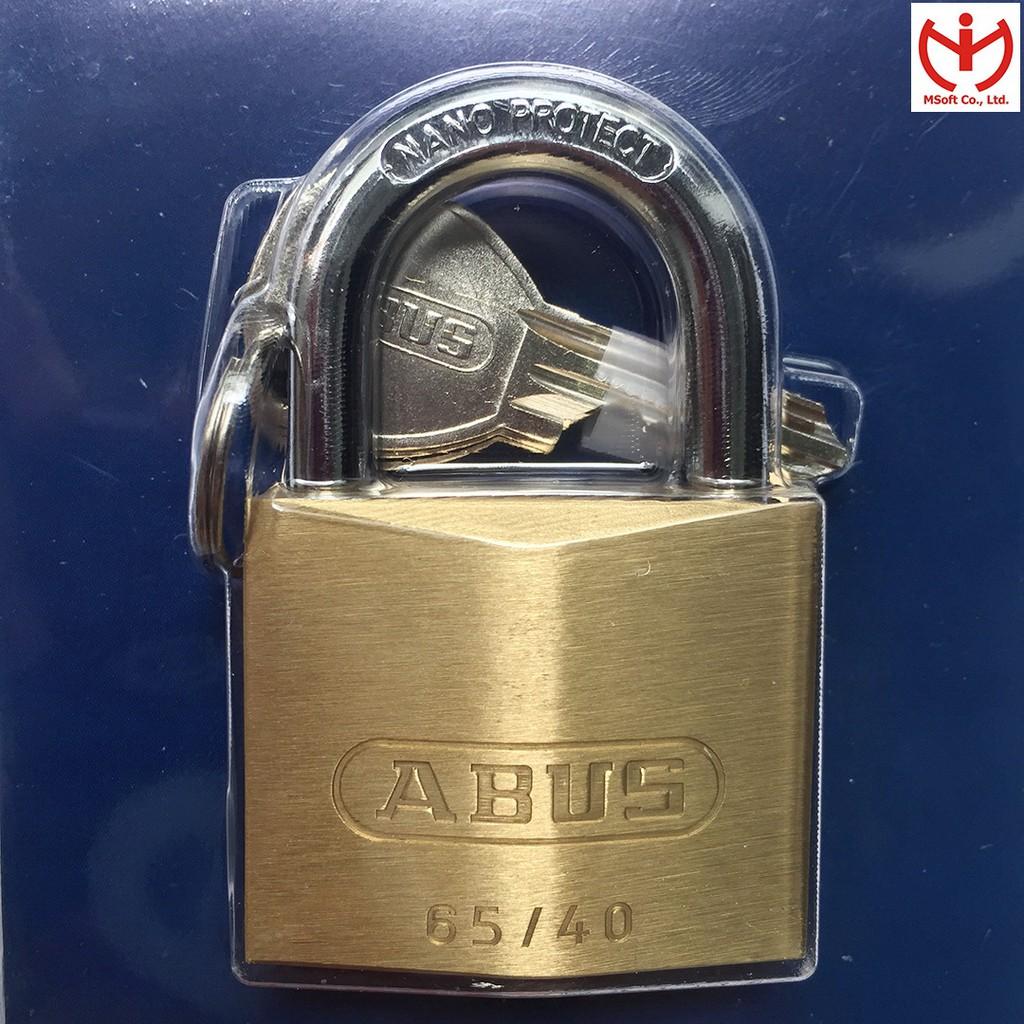 Ổ khóa ABUS 65/40 thân đồng rộng 40mm 3 chìa răng - MSOFT