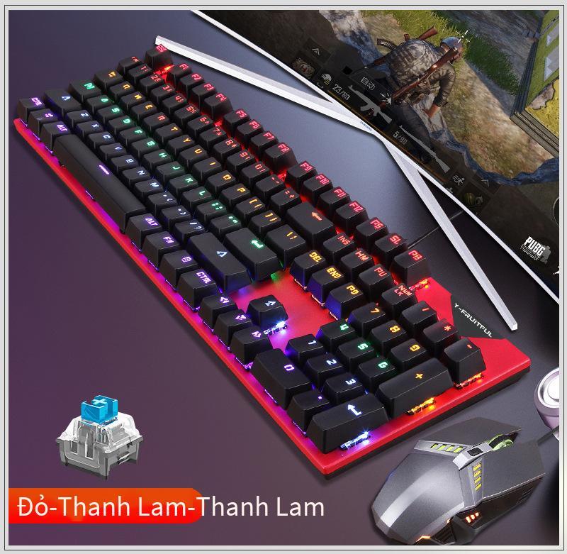 Giá thấp nhất K137 có dây thực bàn phím cơ máy tính trò chơi điện cạnh tranh dạ quang RGB xanh trục đỏ trục bàn phím cơ