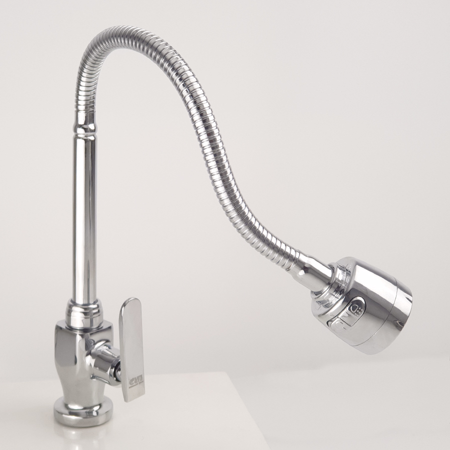Vòi rửa chén lạnh cần lò xo Đồng mạ Chrome Eurolife EL-RC01
