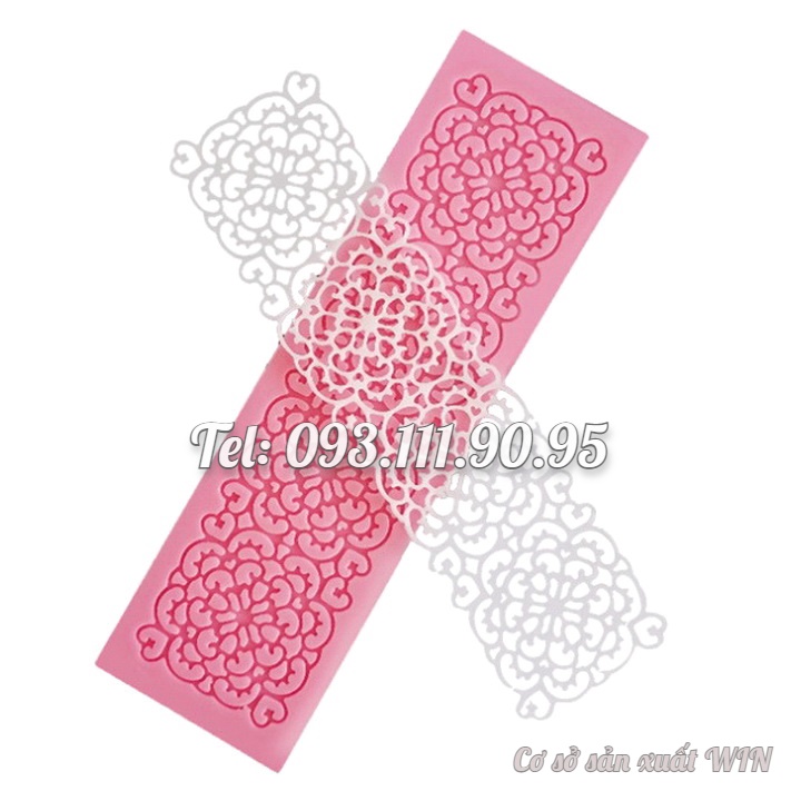 Khuôn silicon làm viền bánh, rau câu, socola, fondant hình ren hoa văn kim cương – Mã số 1268