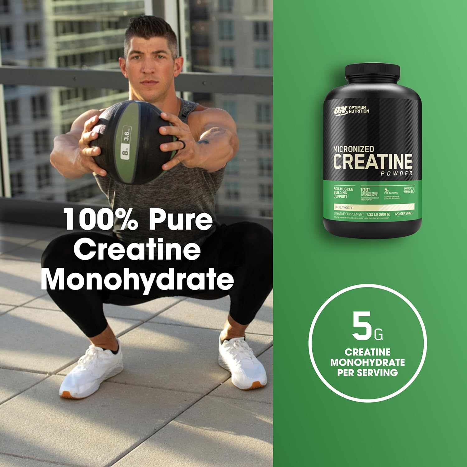 On Creatine Micronized Powder (300Gram) - Hỗ Trợ Tăng Cơ Tăng Sức Mạnh Sức Bền Và Phát Triển Cơ Bắp