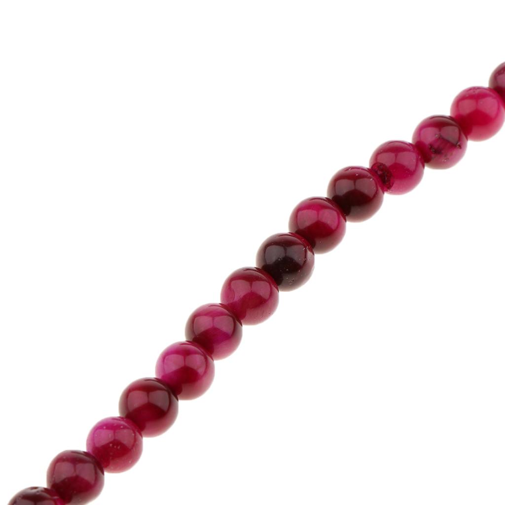 1 Strand Natural Stone Rose Red Tiger Eye Agate Loose Beads Lot Craft 4mm