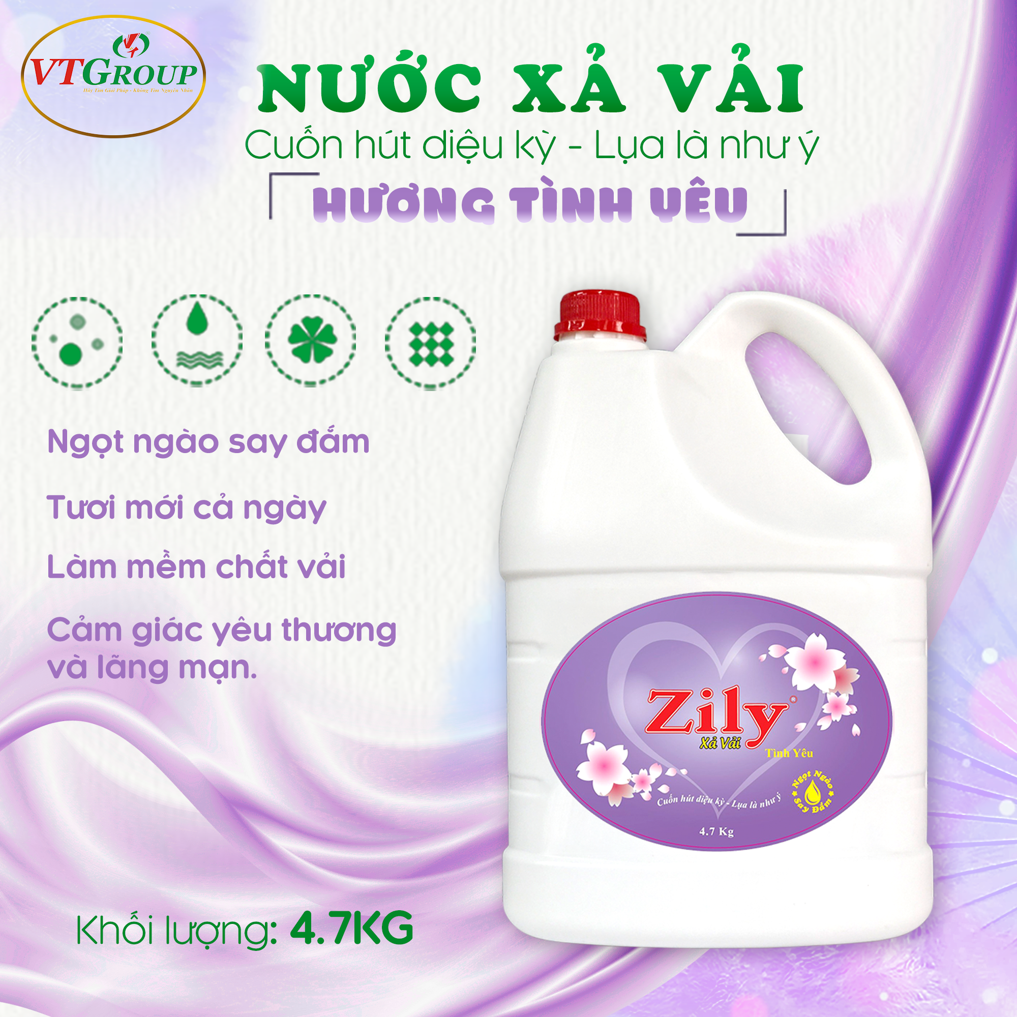 Nước xả vải Zily 4.7kg