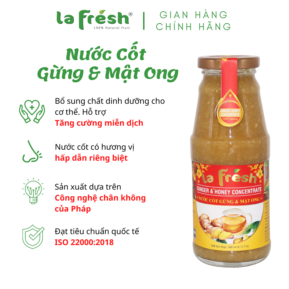 Nước Cốt Gừng Mật Ong LaFresh Đà Lạt - Chai 350ml