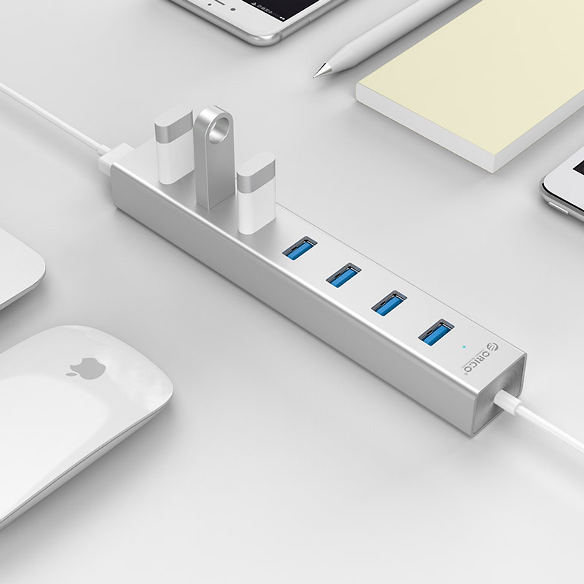 Bộ chia USB HUB 7 cổng USB 3.0 Type C Orico ASH7-U3 - Hàng Chính Hãng