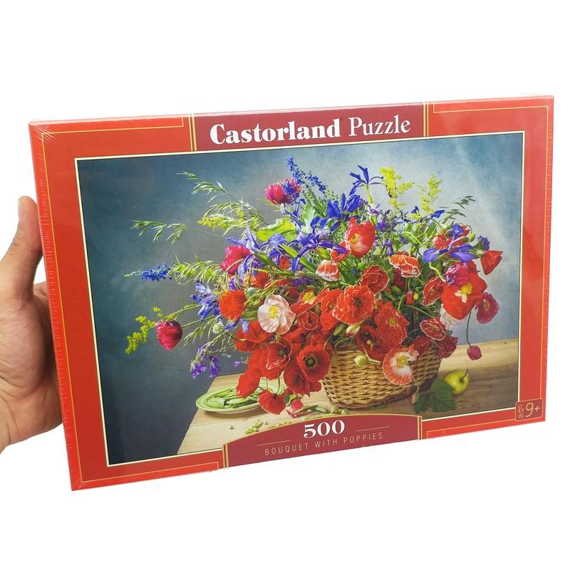 Xếp hình puzzle tranh tĩnh vật hoa anh túc 500 mảnh CASTORLAND B-53506