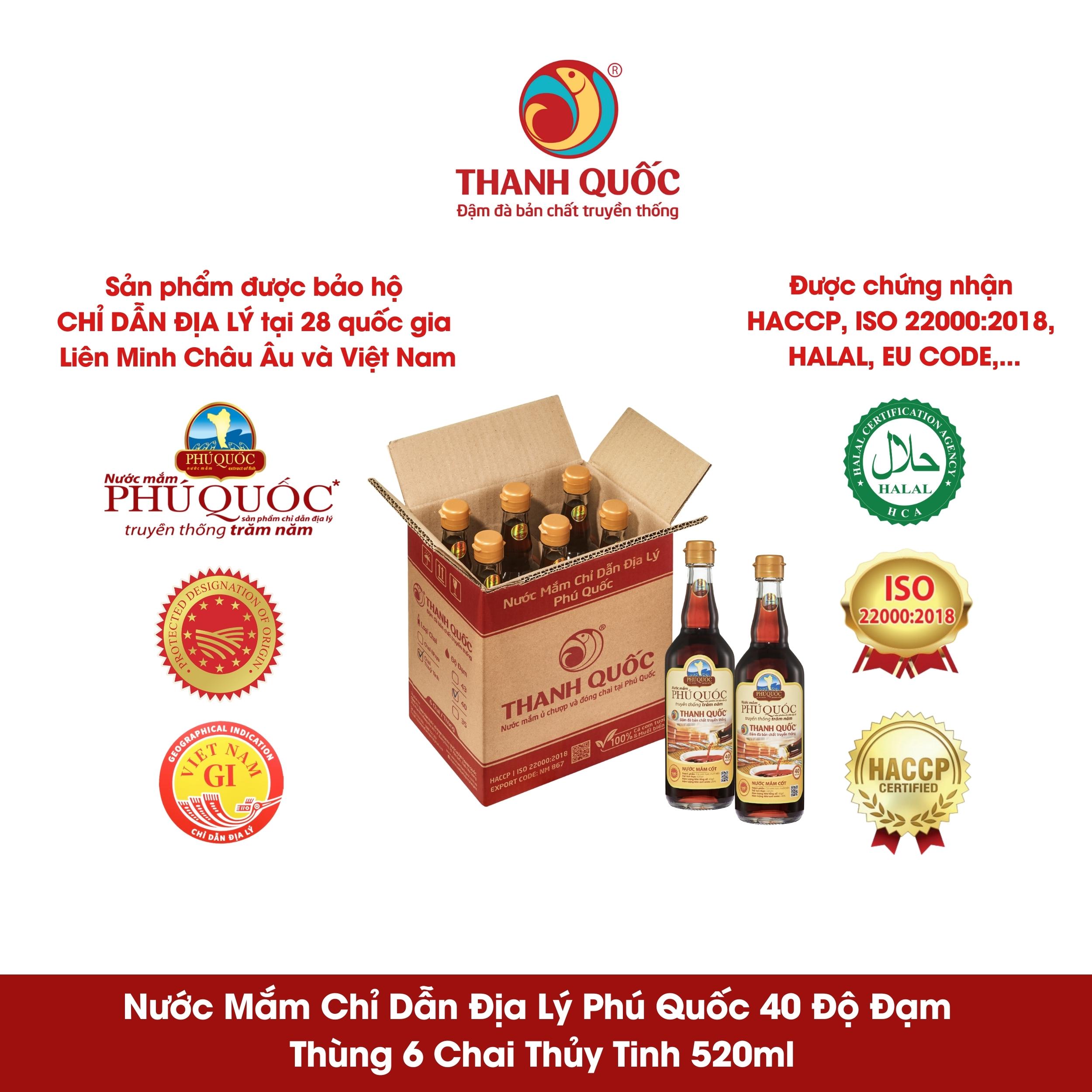 Nước Mắm Chỉ Dẫn Địa Lý Phú Quốc - Thanh Quốc 40N - 520ml