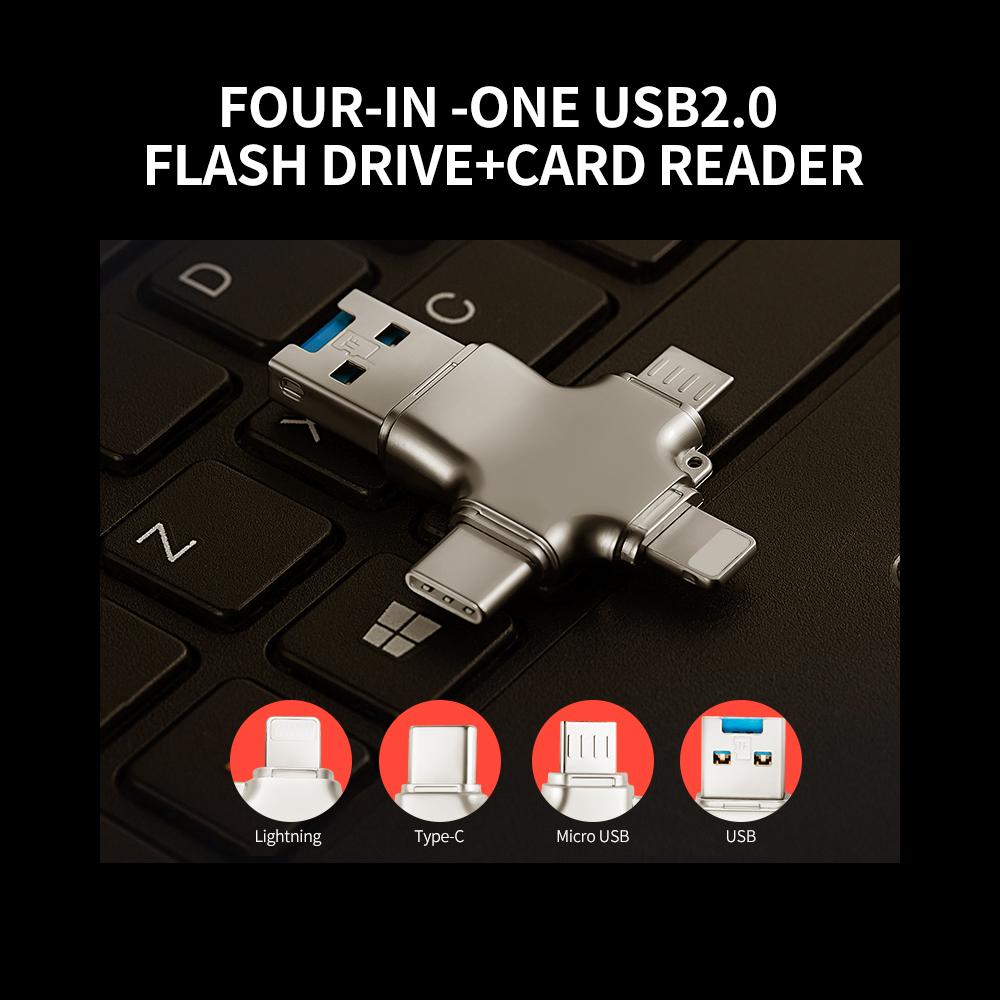 Đĩa OTG U yvonne Y23 USB2.0 U Disk 64GB USB Micro USB Type-C tốc độ cao bốn trong một cho điện thoại / PC / máy tính xách tay