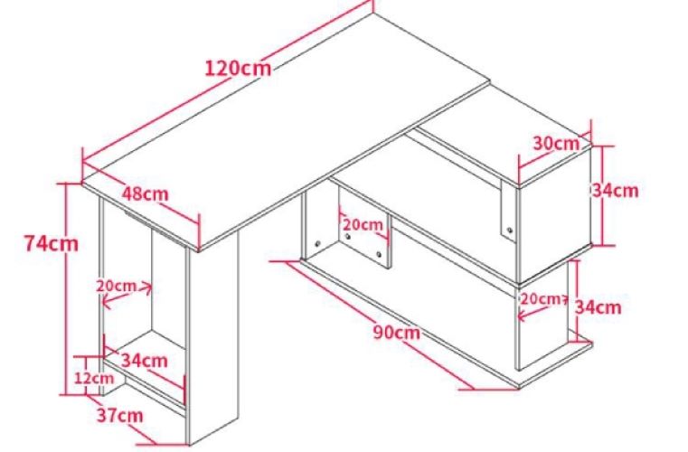 Bàn Học Gỗ - Bàn Làm Việc đơn giản Kèm Giá Sách 2 mặt BH-09