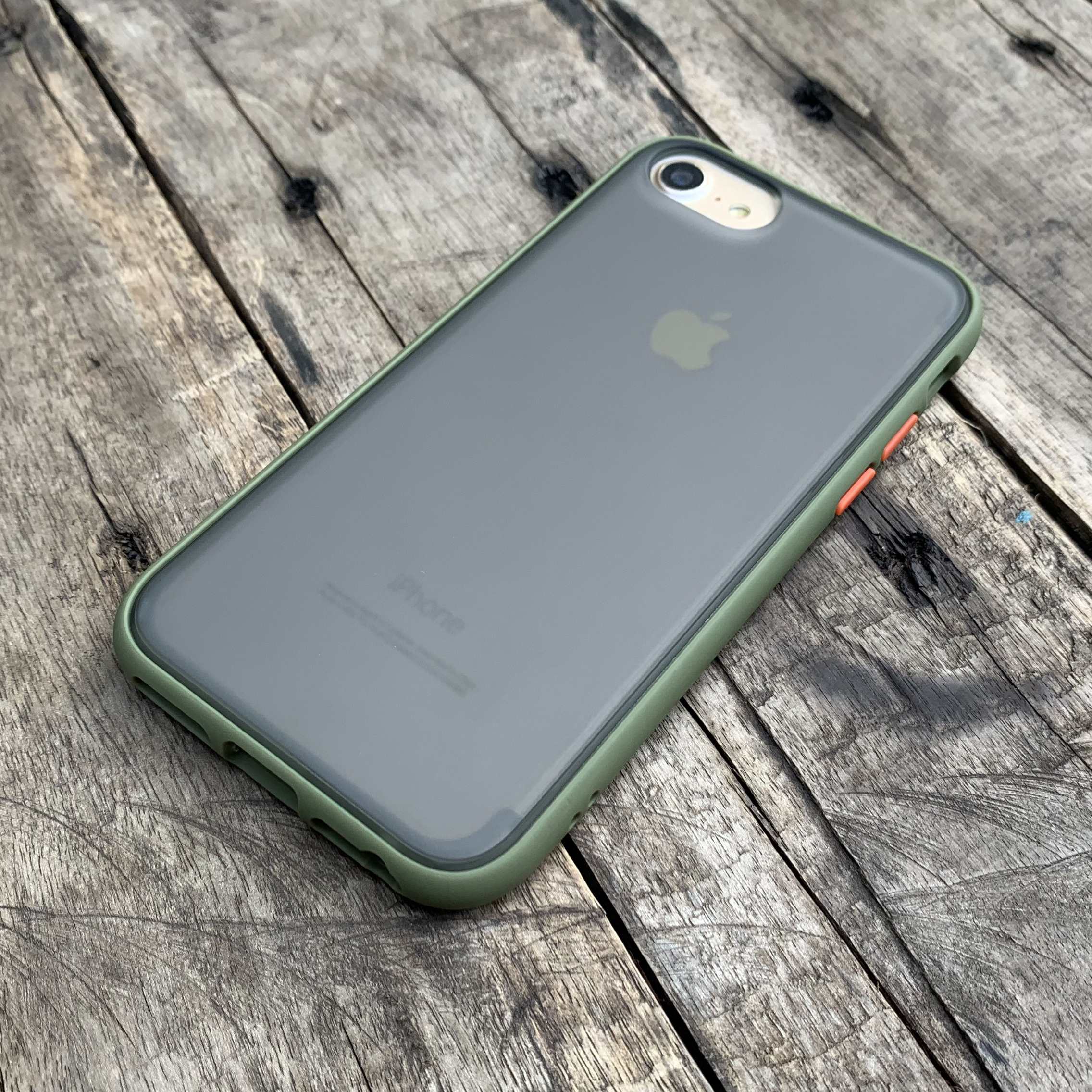 Ốp lưng chống sốc dành cho iPhone 7 vs iPhone 8 nút bấm màu cam - Màu xanh