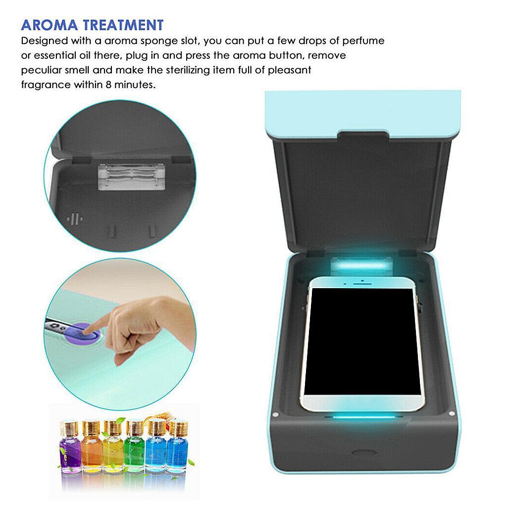 UV Ultraviolet Light Box Case Phone Charger Jewelry Beauty Tools Watches Box