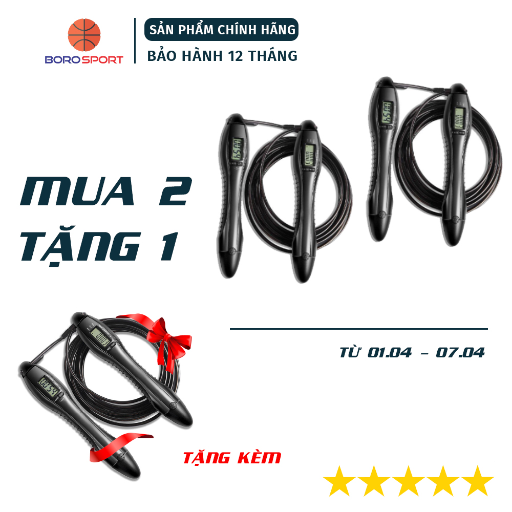 Combo 2 Dây nhảy lõi thép Cleacco tự động đếm số , đếm giờ , tích hợp đo calo , quãng đường