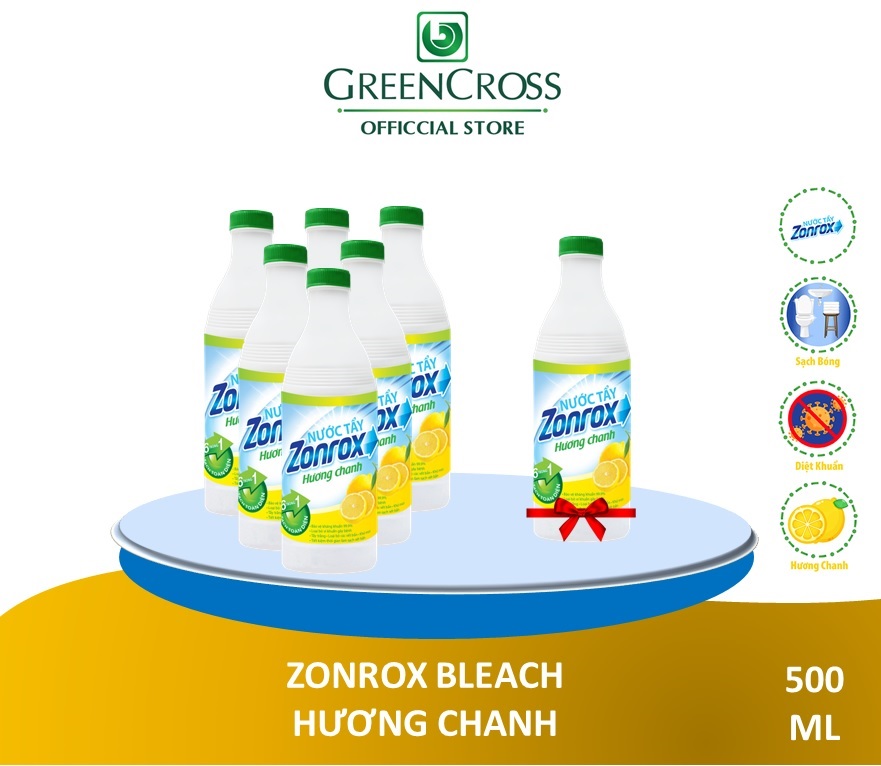 COMBO 6 CHAI NƯỚC TẨY ĐA NĂNG ZONROX 500ML - Tặng thêm 1 chai cùng loại