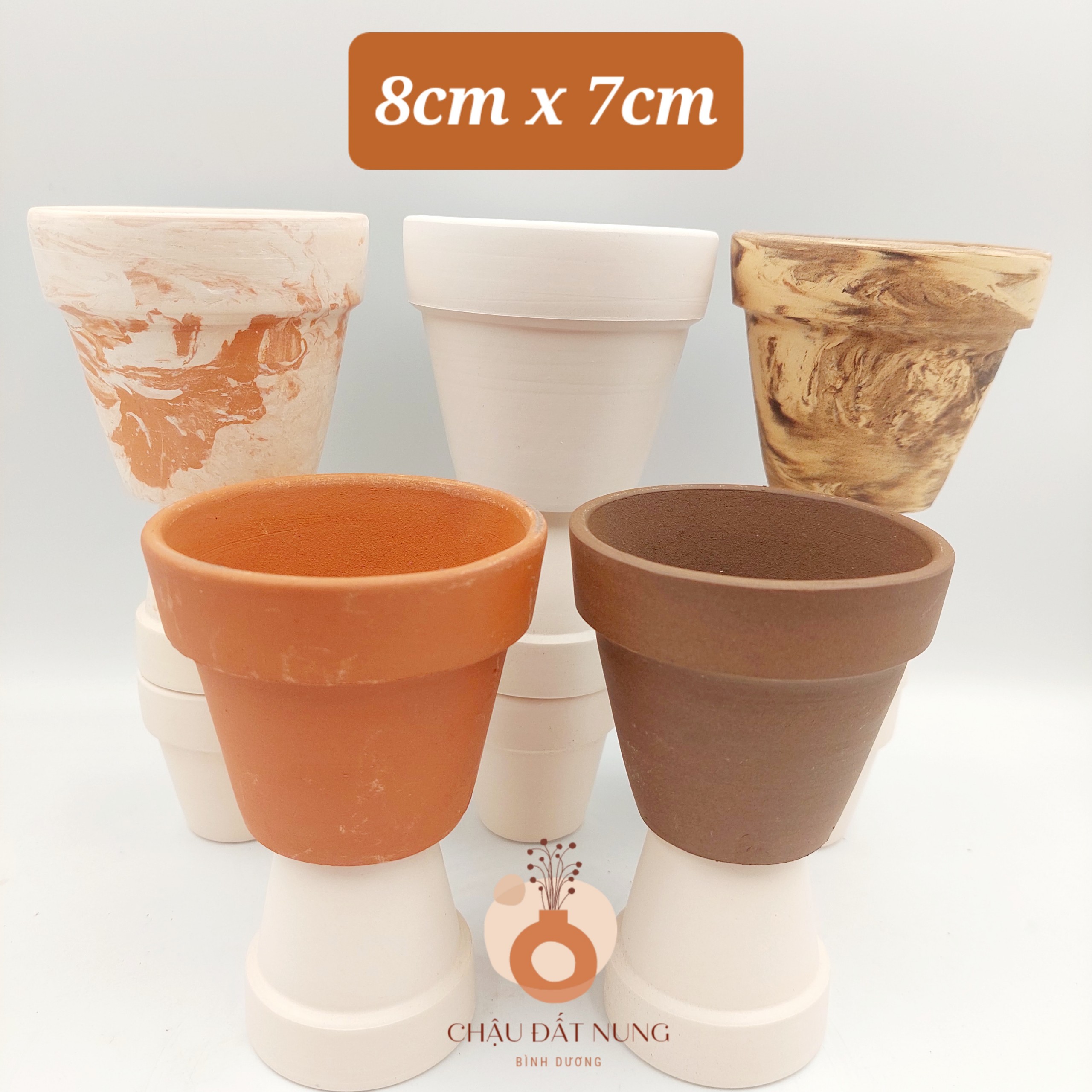 Chậu đất nung, chậu sen đá - Ly gờ 87, miệng chậu 8cm, chiều cao 7cm
