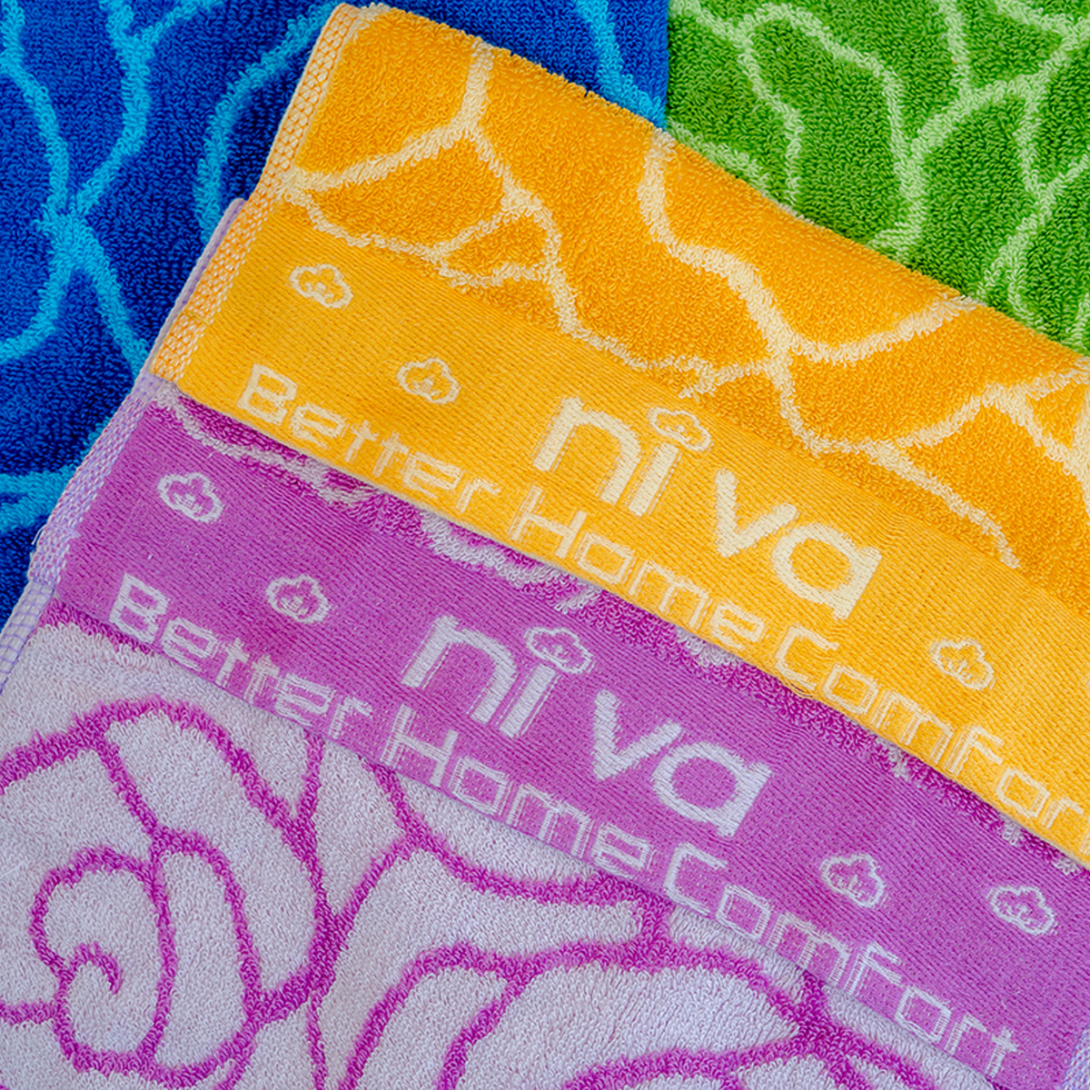 Khăn Mặt Cotton Tự Nhiên 100% Niva WP2 Thấm Hút Vượt Trội An Toàn Cho Da, Hoa Văn Kích Thước 280x480 mm