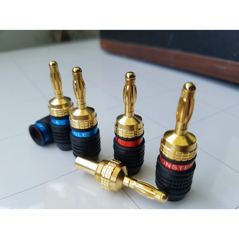 Combo 4 rắc bắp chuối Monster Cable chất lượng dành cho dân đam mê âm thanh, jack loa cao cấp, hàng chính hãng