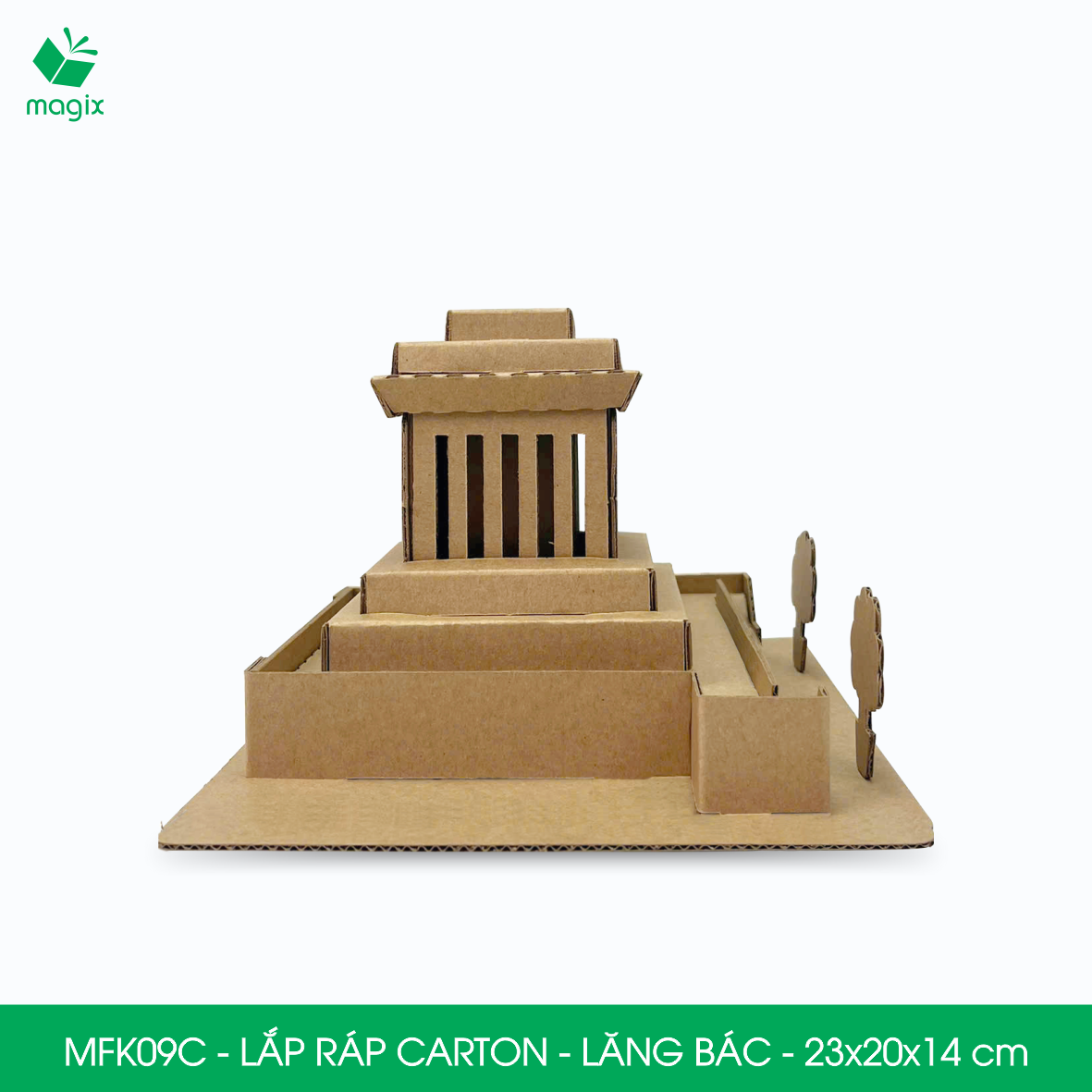 MFK09C - 23x20x14 cm - Mô hình Lăng Bác lắp ráp từ bìa carton cao cấp, mô hình địa danh Việt Nam