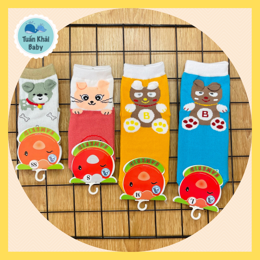 Tất trẻ em, vớ trẻ em cotton Chống Trượt 3D hình thú cho bé trai bé gái | Size 3 tháng đến 8 tuổi , tất mềm mịn co giãn tốt hàng Việt Nam chất lượng