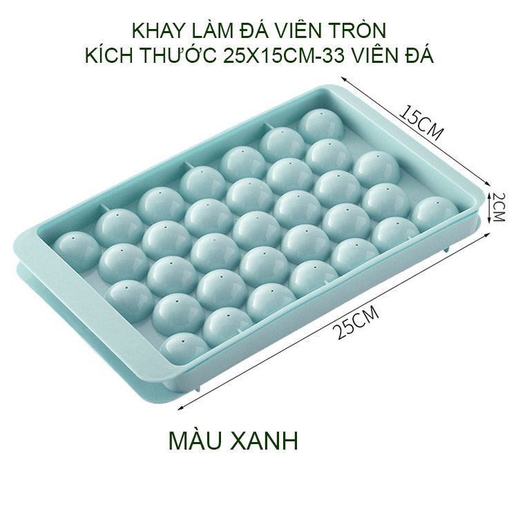 Khay làm đá viên tròn, thạch bi, sữa chua hoa quả trái quả trái cây, kích thước lớn 25x15cm