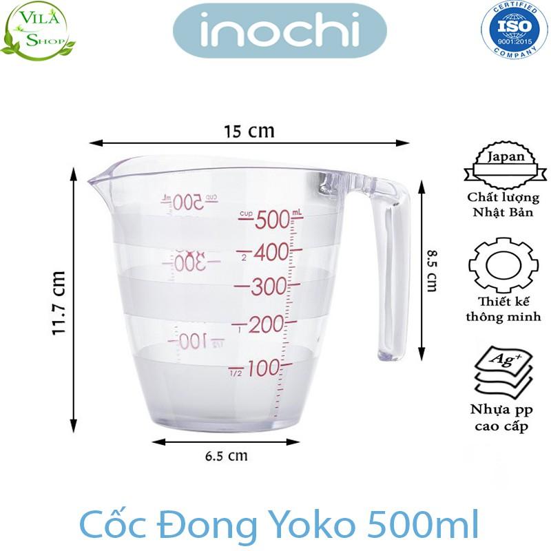 Cốc Đong Định Lượng Yoko Inochi, Cốc Đong Chia Vạch 500 Và 200 ml Nhựa Nguyên Sinh Chịu Lực Chịu Nhiệt Kháng Khuẩn